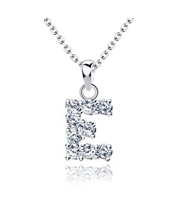 Necklace Silver E Shape SSLPE-E